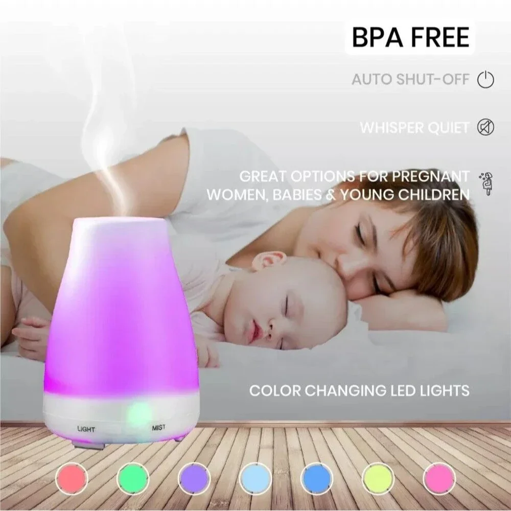 Essential Oil Aroma Diffuser Aromatherapy LED Ultrasonic Humidifier Air Purifier